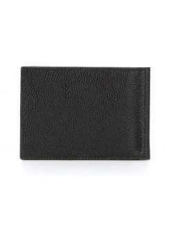 Thom Browne Money Clip Wallet In Black Pebble Grain