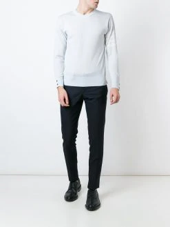 Thom Browne Low Rise Skinny Side Tab Trouser In 2 Ply Fresco