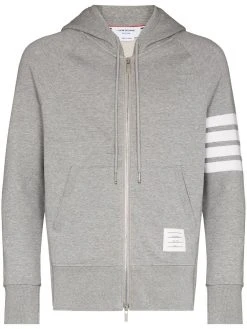 Thom Browne Engineered 4-Bar Zip-Up Jersey Hoodie