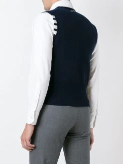 Thom Browne sleeveless buttoned cardigan