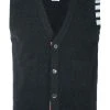 Thom Browne 4-Bar Cashmere Cardigan Vest