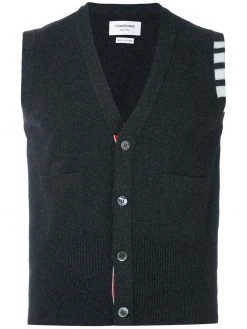 Thom Browne 4-Bar Cashmere Cardigan Vest