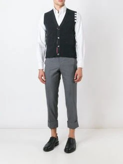 Thom Browne 4-Bar Cashmere Cardigan Vest
