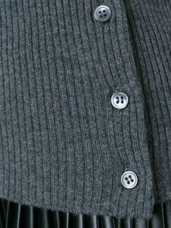 Thom Browne Sleeveless crew neck Shell Top With 4-Bar Stripe In Medium Grey Cashmere