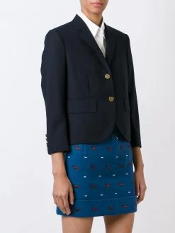 Thom Browne Classic Single Breasted Sport Coat In Navy 2-Ply Wool Fresco