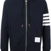 Thom Browne 4-Bar jersey zip-up hoodie