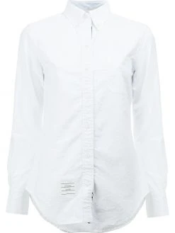 Thom Browne Classic Long Sleeve Button Down Shirt In White Oxford