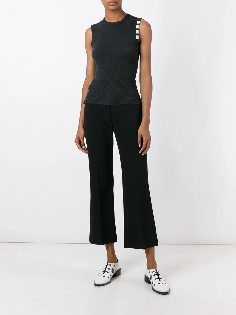 Best Sale β Thom Browne Cashmere stripe detail top knitted tops of women π 2 Thom Browne cashmere stripe detail top