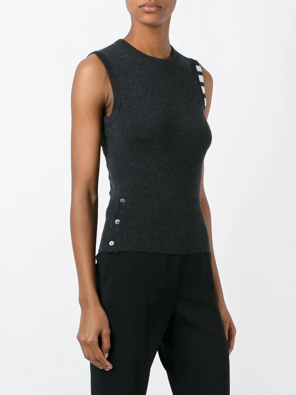 Best Sale β Thom Browne Cashmere stripe detail top knitted tops of women π 3 Thom Browne cashmere stripe detail top