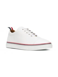 Thom Browne Straight Toe Cap Trainer In Pebble Grain