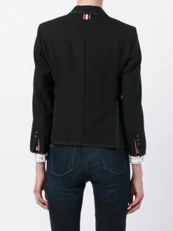 Thom Browne Classic Single Breasted Sport Coat With Grosgrain Tipping In 2 Ply Fresco