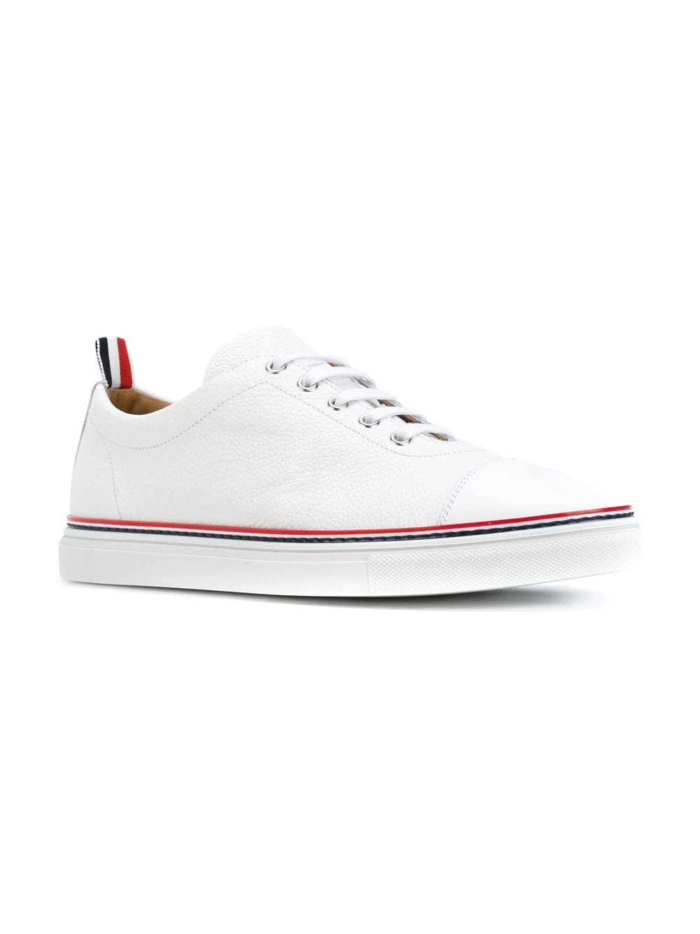 Wholesale βοΈ Thom Browne Straight Toe Cap Trainer In Pebble Grain & Calf Leather low-tops of men π 2 Thom Browne Straight Toe Cap Trainer In Pebble Grain & Calf Leather
