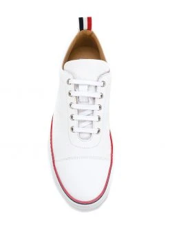 Wholesale βοΈ Thom Browne Straight Toe Cap Trainer In Pebble Grain & Calf Leather low-tops of men π 7 Thom Browne Straight Toe Cap Trainer In Pebble Grain & Calf Leather