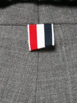 Thom Browne Lowrise Skinny Trousers In Medium Grey 2-Ply Wool Fresco