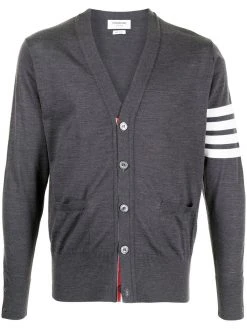 Thom Browne 4-Bar V-neck merino cardigan