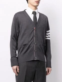 Discount 😍 Thom Browne 4 Bar V neck merino cardigan cardigans of men ✨ 7 Thom Browne 4-Bar V-neck merino cardigan