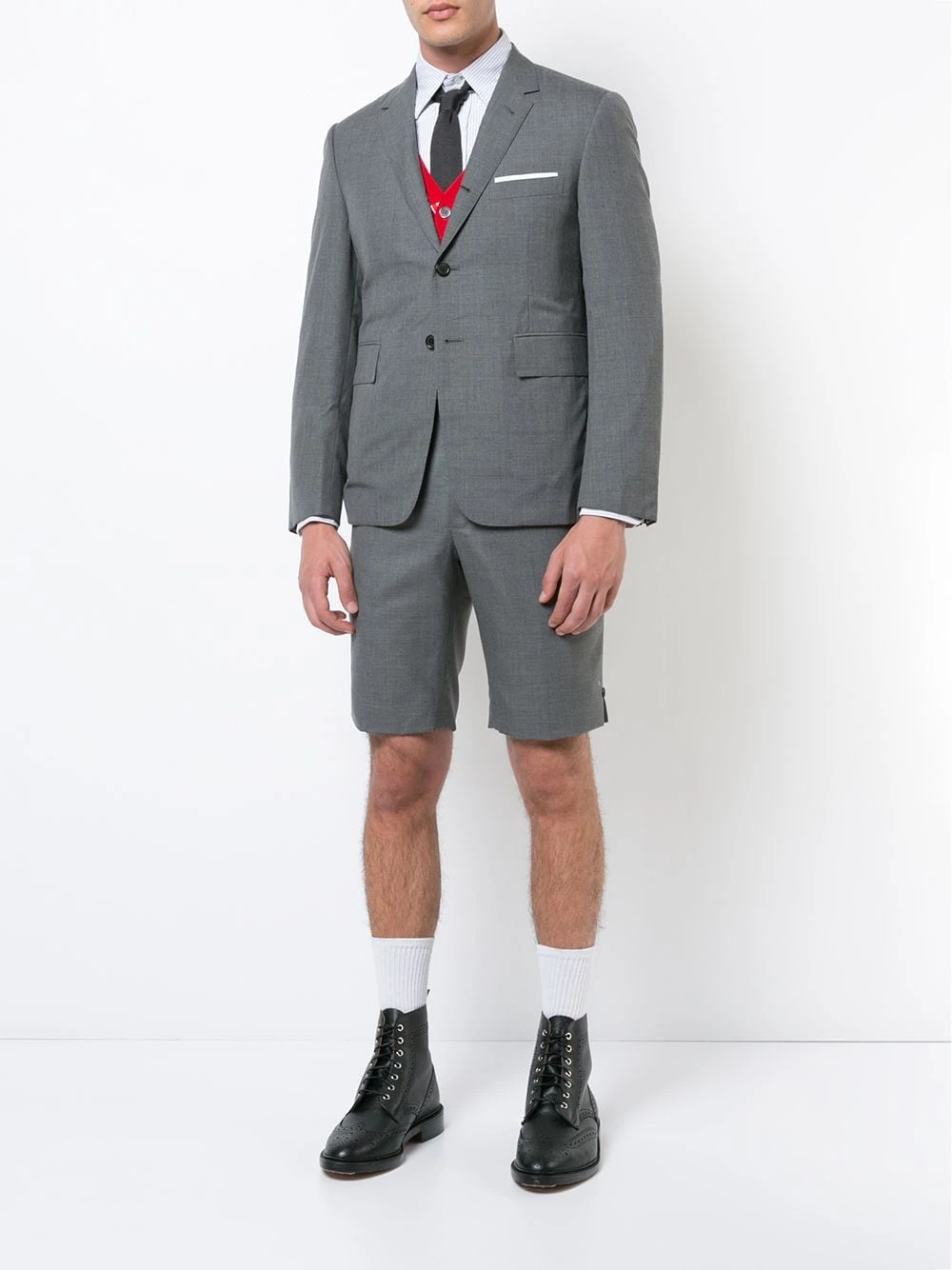 Discount π Thom Browne Classic Backstrap Short In Medium Grey Super 120's Twill tailored shorts of men βοΈ 2 Thom Browne Classic Backstrap Short In Medium Grey Super 120's Twill