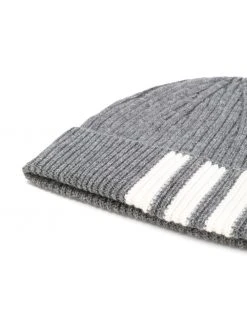 Thom Browne 4-Bar stripe cashmere rib beanie