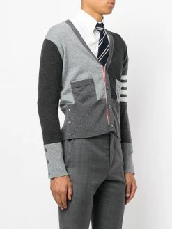Thom Browne fitted waist v-neck cardigan