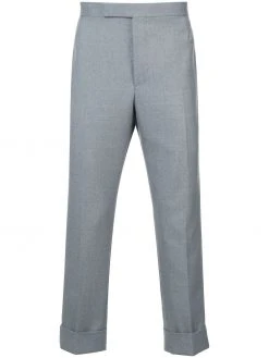 Thom Browne Classic Backstrap Trouser With Red, White And Blue Selvedge In School Uniform Twill