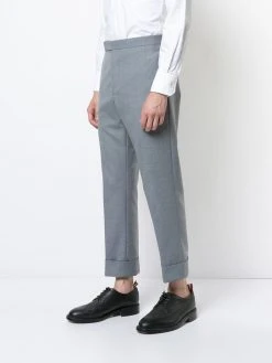 Thom Browne Classic Backstrap Trouser With Red, White And Blue Selvedge In School Uniform Twill