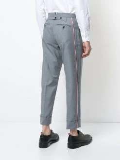 Thom Browne Classic Backstrap Trouser With Red, White And Blue Selvedge In School Uniform Twill