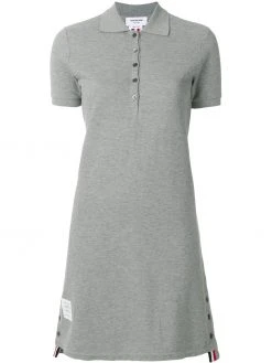 Thom Browne Striped Cotton Pique Polo Dress