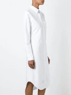 Thom Browne Long Sleeve Button Down Knee Length Shirtdress In Oxford