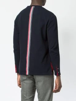 Thom Browne Center-Back Stripe Relaxed Piqué Tee