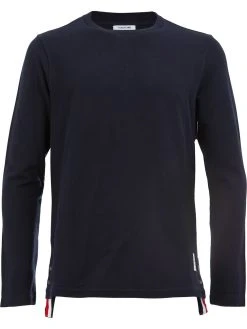 Thom Browne Center-Back Stripe Relaxed Piqué Tee