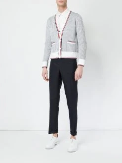 Thom Browne Low Rise Skinny Trouser With Red, White And Blue Selvedge Back Leg Placement In School Uniform Plain Weave