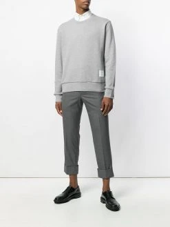 Thom Browne Center-Back Stripe Jersey Pullover