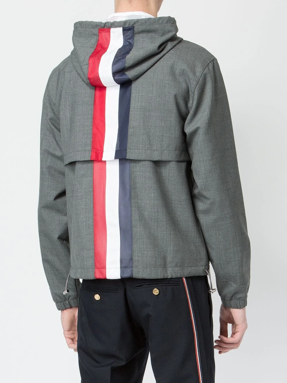 Outlet π Thom Browne Tri coloured stripe hooded jacket hooded jackets of men π₯° 4 Thom Browne tri-coloured stripe hooded jacket