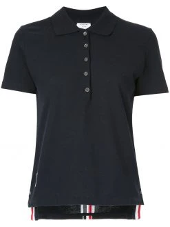 Thom Browne stripe-trim polo top