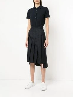 Thom Browne stripe-trim polo top