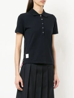 Thom Browne stripe-trim polo top