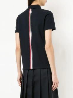 Thom Browne stripe-trim polo top