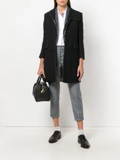 Thom Browne grosgrain tipping Chesterfield coat