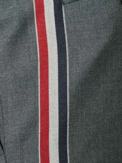 Thom Browne Engineered Striped Side Seam Solid Wool Twill Skinny Shorts