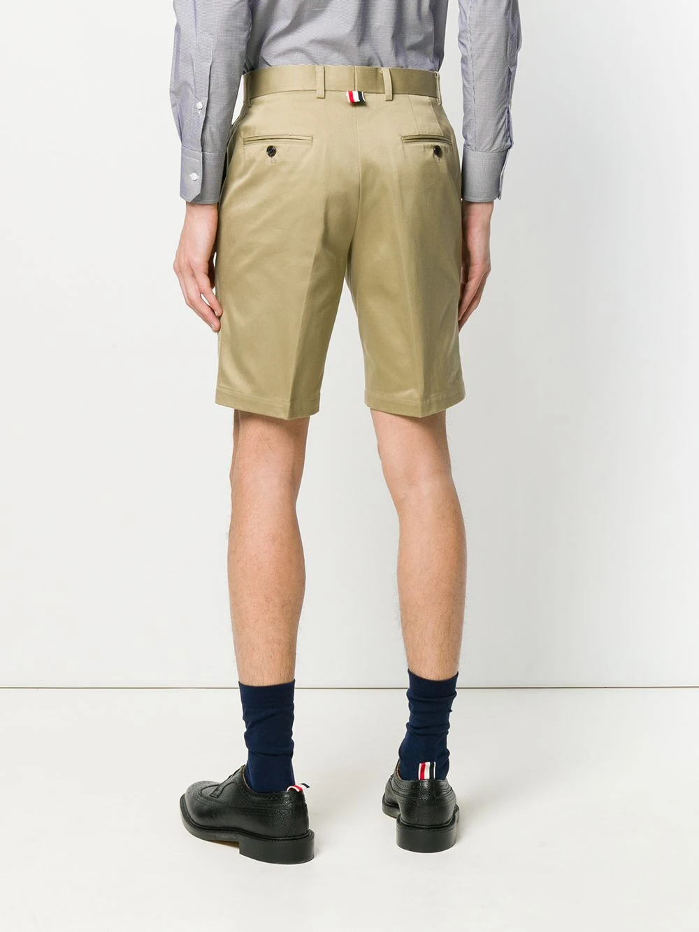 Cheapest ✔️ Thom Browne Cotton Twill Unconstructed Chino Shorts khaki shorts of men ✨ 4 Thom Browne Cotton Twill Unconstructed Chino Shorts