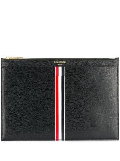 Thom Browne vertical Intarsia stripe small tablet holder