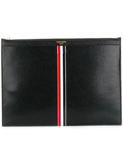 Thom Browne Vertical Intarsia Stripe Leather Medium Document Holder
