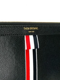 Thom Browne Vertical Intarsia Stripe Leather Medium Document Holder