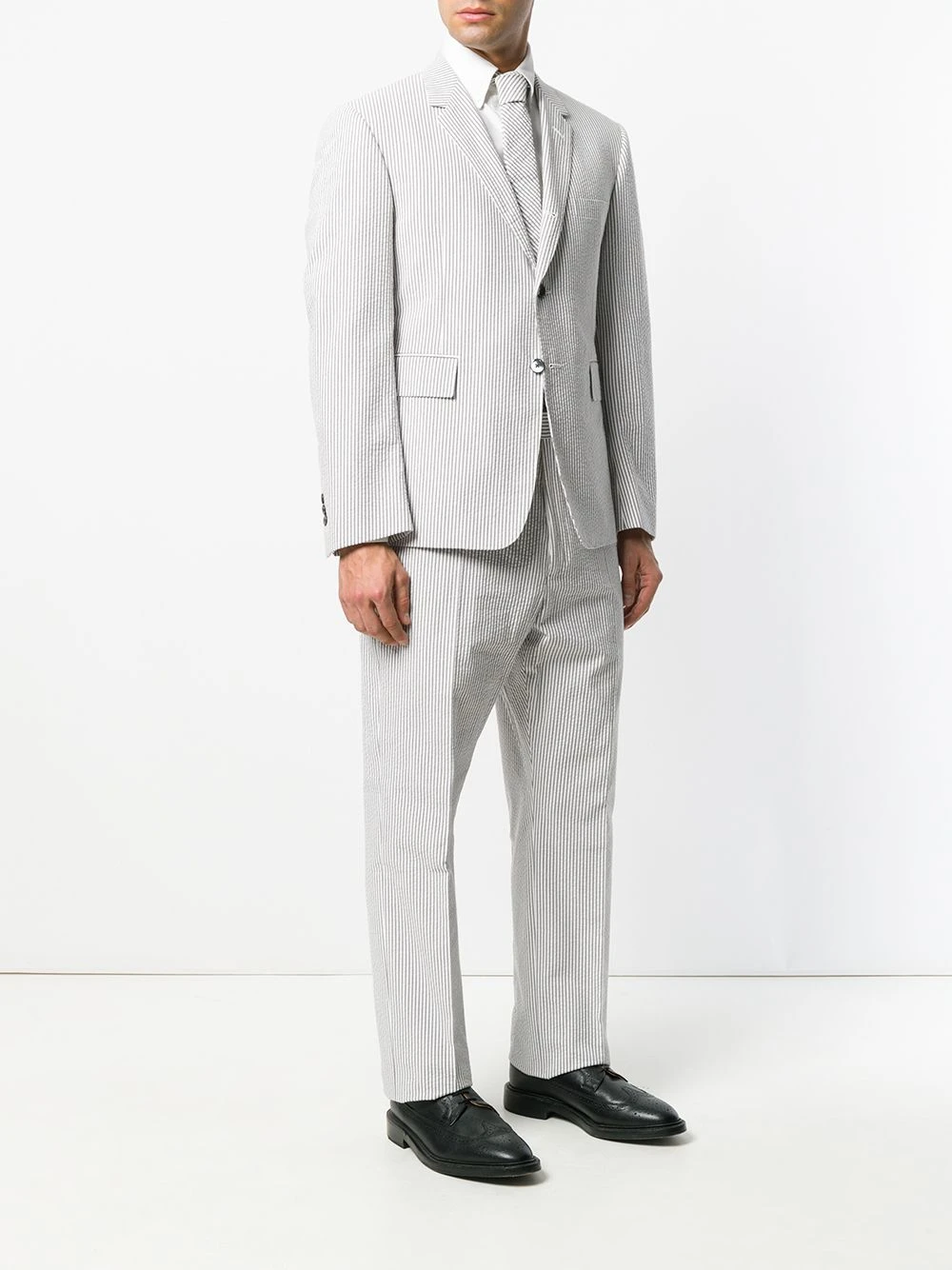 Discount β Thom Browne Seersucker Suit With Tie single breasted suits of men 𧨠3 Thom Browne Seersucker Suit With Tie