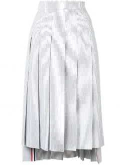 Thom Browne Seersucker Pleated Skirt