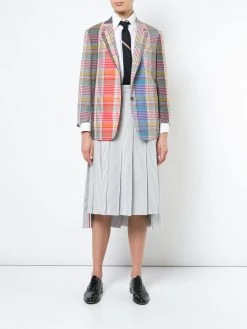 Thom Browne Seersucker Pleated Skirt