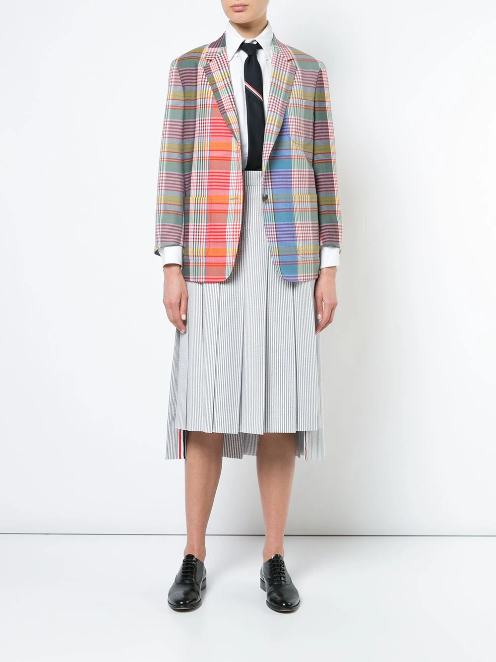 Brand new π Thom Browne Seersucker Pleated Skirt pleated skirts of women β 2 Thom Browne Seersucker Pleated Skirt