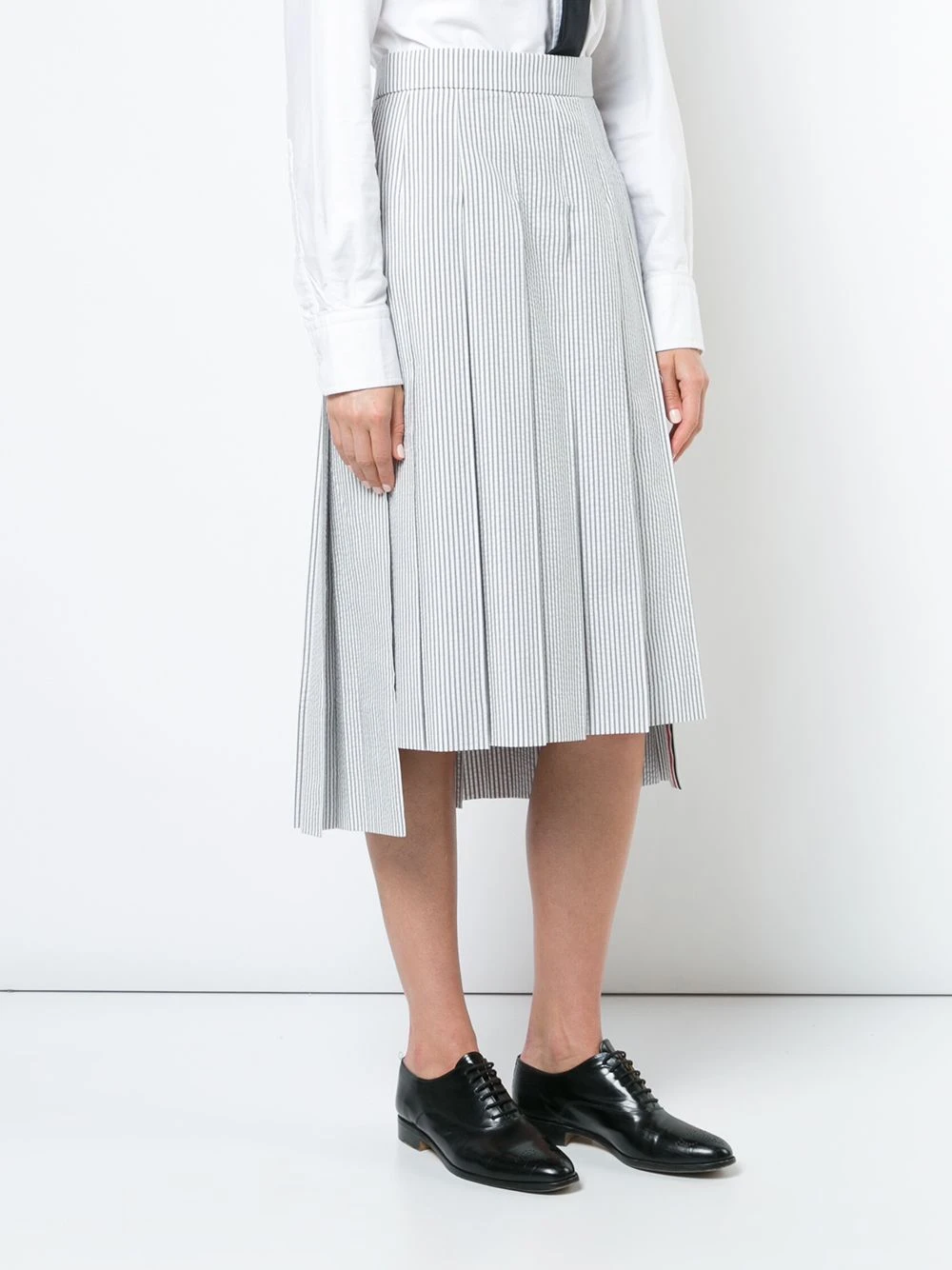 Brand new π Thom Browne Seersucker Pleated Skirt pleated skirts of women β 3 Thom Browne Seersucker Pleated Skirt