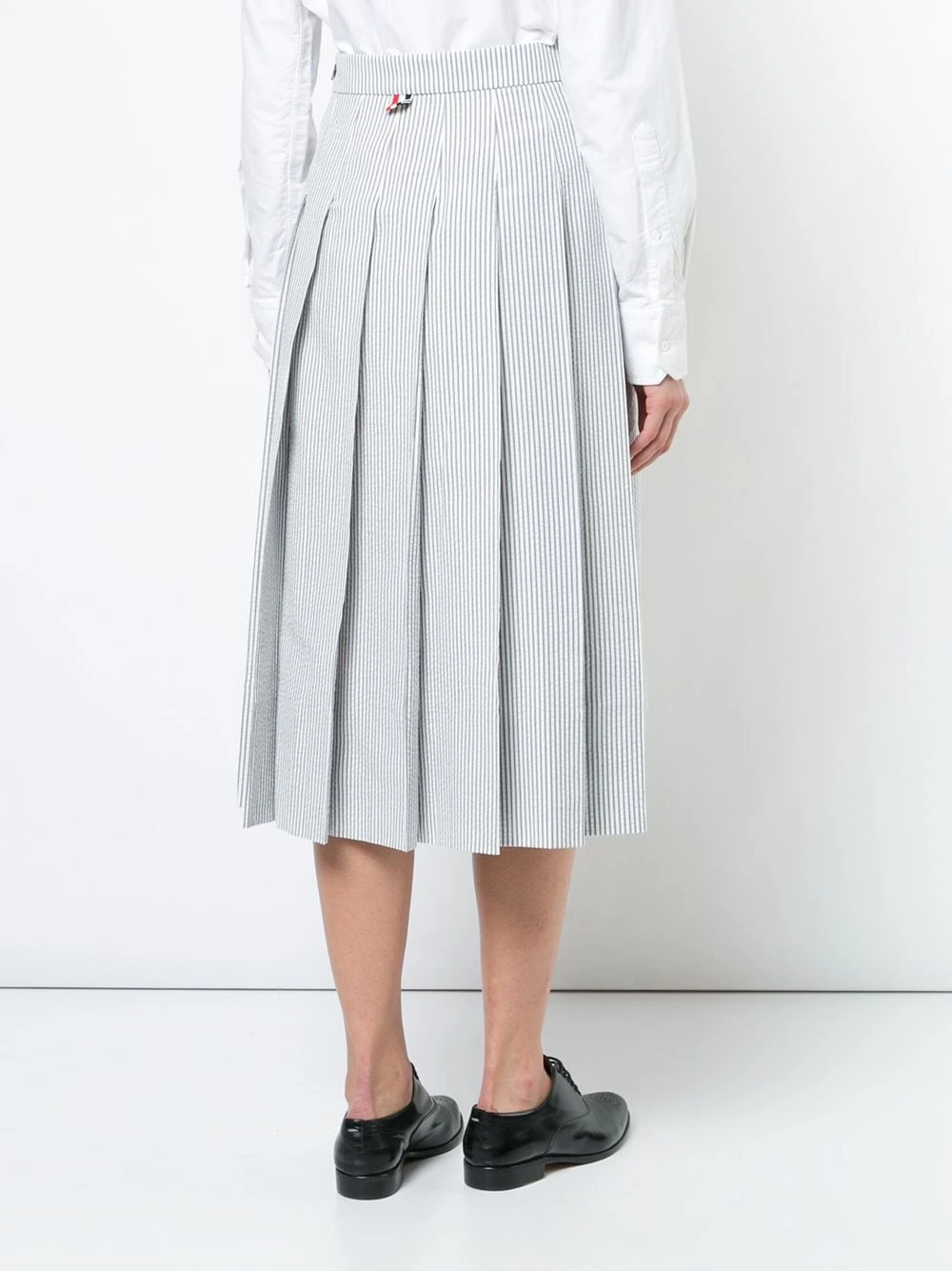 Brand new π Thom Browne Seersucker Pleated Skirt pleated skirts of women β 4 Thom Browne Seersucker Pleated Skirt
