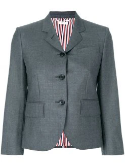 Thom Browne Center-back Stripe Sport Coat In Solid Wool Twill